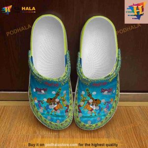 Scooby Doo Patterns Blue Green Graphic Cartoon Unisex Crocs Clog Shoes