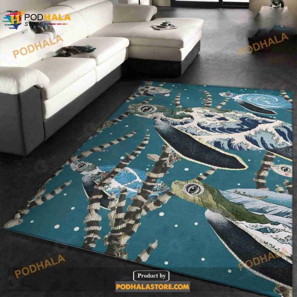 Sea Turtle Migration Area Rug For Christmas Kitchen Rug