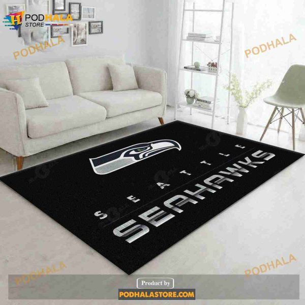 Seattle Seahawks Imperial Chrome Rug NFL Area Rug For Christmas, Living Room Rug