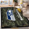 Seattle Seahawks NFL Team Logo Camo Style Nice Gift Home Decor Rectangle Area Rug