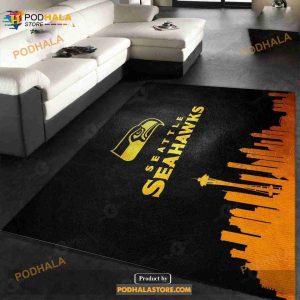Seattle Seahawks Skyline NFL Area Rug For Christmas, Living Room And Bedroom Rug