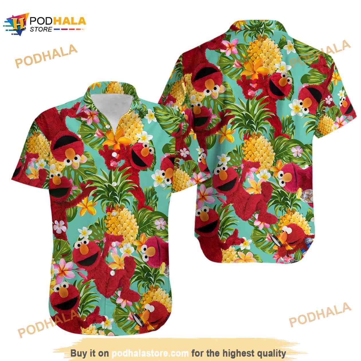 Sesame Street Elmo Hawaiian Shirt, Elmo Muppets Tropical Shirt Sesame Street Elmo Hawaiian Shirt, Elmo Muppets Tropical Shirt