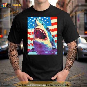 Sharks The Pop Art Patriotic Predator T Shirt