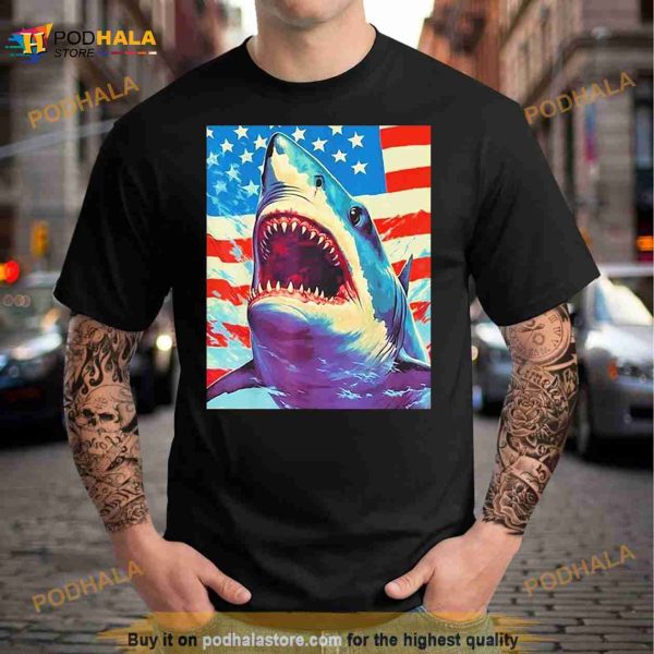 Sharks The Pop Art Patriotic Predator T Shirt