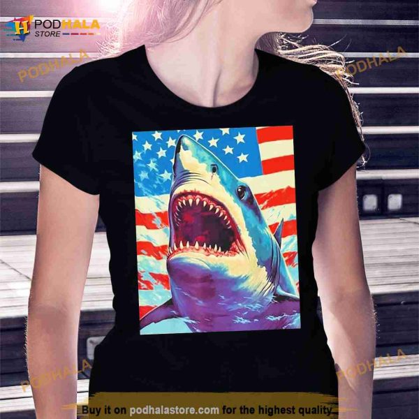 Sharks The Pop Art Patriotic Predator T Shirt