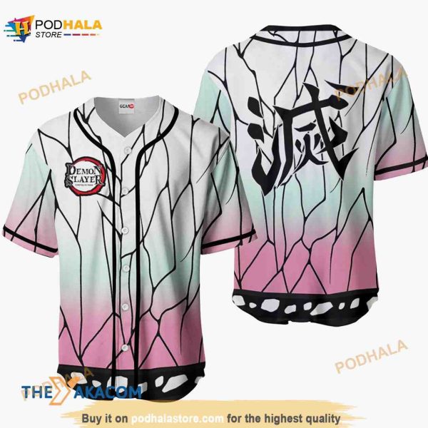 Shinobu Kocho Kimetsu Anime Costume 3D Baseball Jersey Shirt