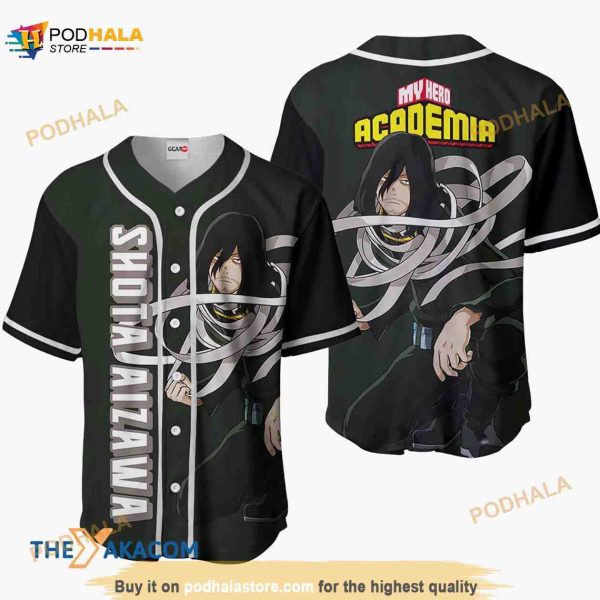 Shota Aizawa My Hero Academia Anime 3D Baseball Jersey Shirt