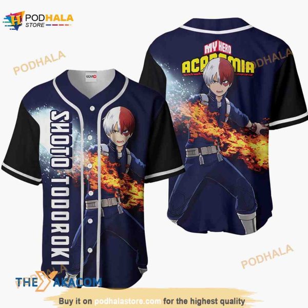 Shoto Todoroki My Hero Academia Anime 3D Baseball Jersey Shirt