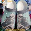 Skeleton Holding A Black Cat 3D Crocs, Funny Crocs