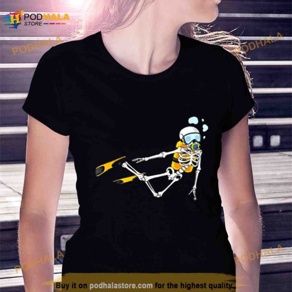Skeleton Scuba Diver Scuba Diving Underwater Ocean Shirt
