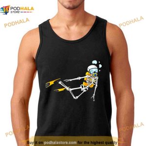 Skeleton Scuba Diver Scuba Diving Underwater Ocean Shirt 2