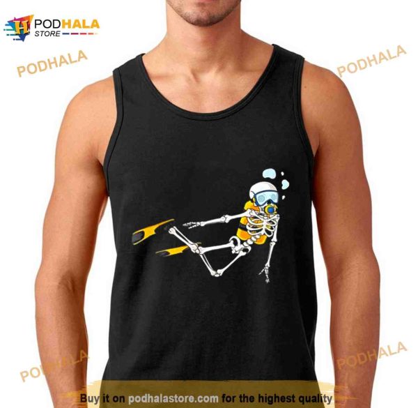 Skeleton Scuba Diver Scuba Diving Underwater Ocean Shirt