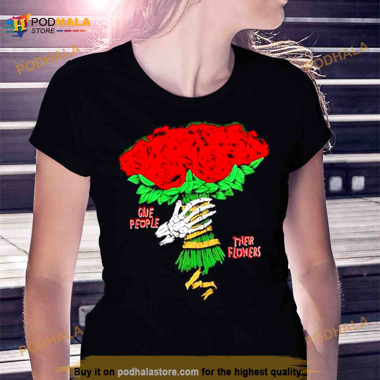 skull and flowers t-shirt design - Buy t-shirt designs