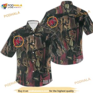 Slayer Angel Of Death 3D All Print Hawaiian Shirt, Summer Vacation Aloha Shirt