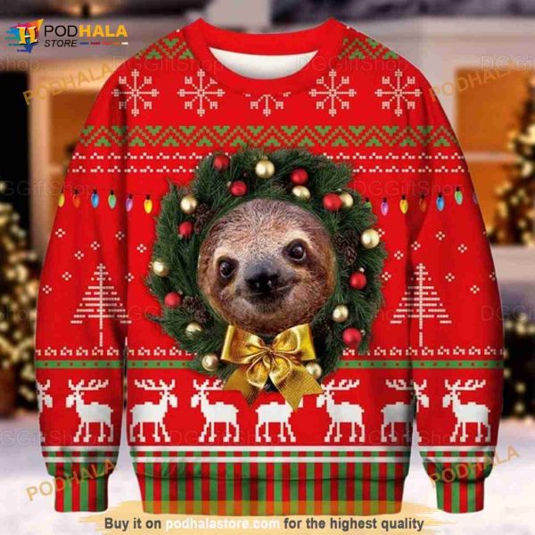 Sloth Xmas Funny Ugly Sweater, Sloth Christmas Gift