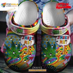 Smoke Me Hippie Shoes Funny Weed For Friends Crocs Clogs Shoes