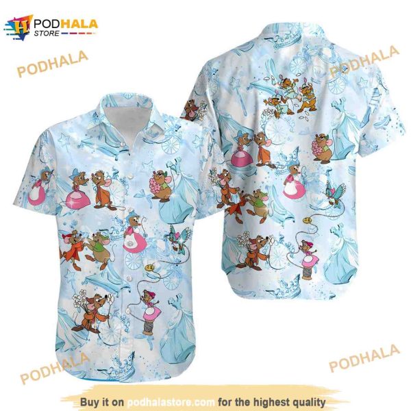 Snack Gus-gus Hawaiian Shirt, Disney Cindrella Button Shirt
