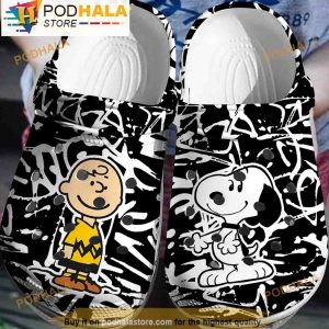 Snoopy And Charlie Brown Black Crocs