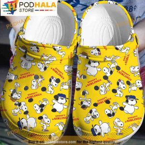 Snoopy And Siblings Yellow Crocs Slippers