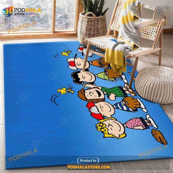 Snoopy Baseball Rug Living Room Rug Home Decor Gift