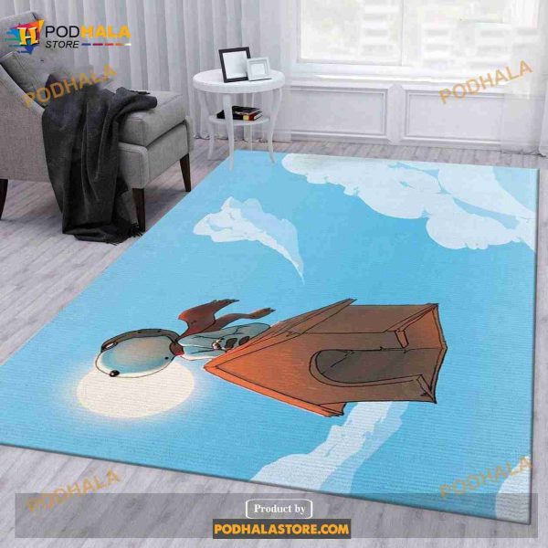Snoopy Fly Rug Bedroom Rug Family Gift Us Decor