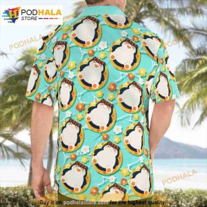 Snorlax On Vacation Beach Pokemon 3d Funny Hawaiian Shirt 3