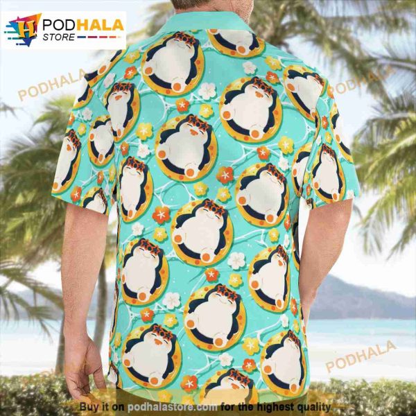 Snorlax On Vacation Beach Pokemon 3D Funny Hawaiian Shirt