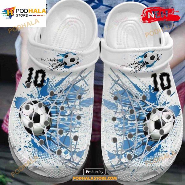 Soccer Classic Water Color Ball For Unisex Crocs Clog Shoes