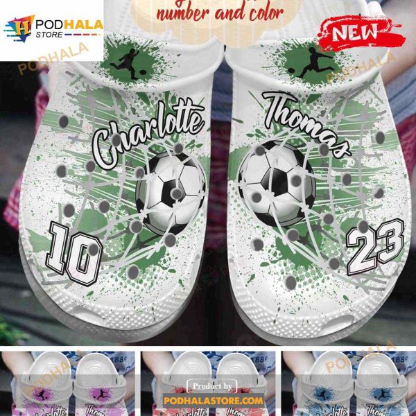 Soccer Classic Watercolor Goalscoring Collection For Unisex Crocs Clog Shoes