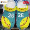 Softball Classic Whitesole Softball Player Number For Unisex Crocs Clog Shoes