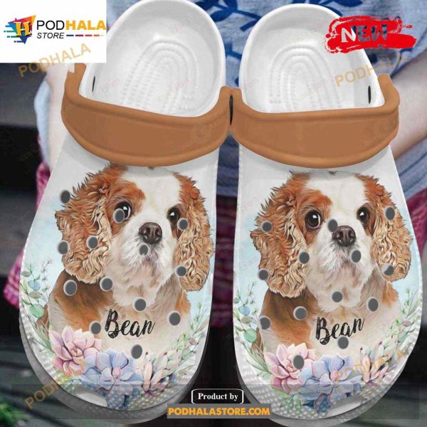 Spaniel Classic Cavalier Spaniel And Succulents For Unisex Crocs Clog Shoes