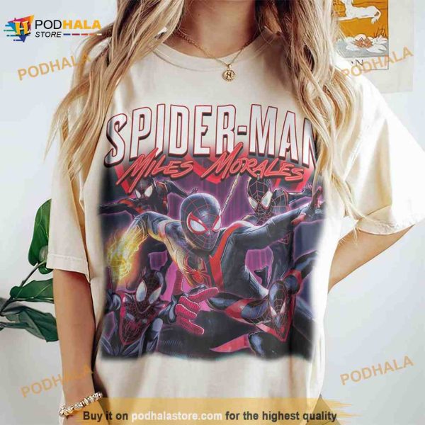 Miles Morales 90s Vintage TShirt, Spider Man Merch For Fans