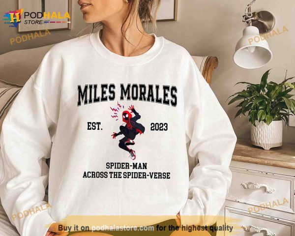 Spider Man Miles Morales Spider Verse 2023 Logo Sweatshirt, Scarlet Spider Tee