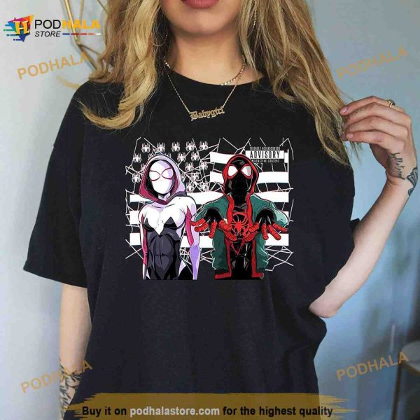 Spider Man Spider Gwen Shirt, Gwen Stacy And Mile Morales Superhero TShirt