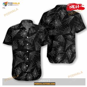 Spider Web Goth Tropical Summer Funny Hawaiian Shirt 1
