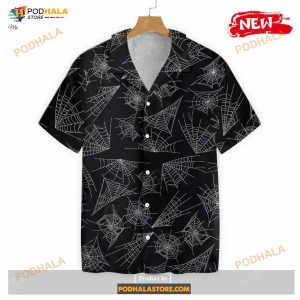 Spider Web Goth Tropical Summer Funny Hawaiian Shirt 3