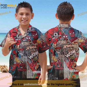 Spiderman Hawaiian Shirt Vintage Spiderman Button Up Shirt Avengers Hawaiian Shirt 2