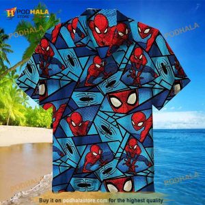 Spiderman Hawaiian Shirt, Vintage Spiderman Button up Shirt, Avengers Peter Parker Gift
