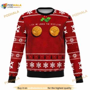 Squid Under The Mistletoe Ugly Christmas Sweater, Funny Xmas Gifts