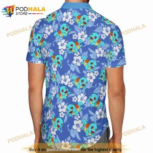 Squirtle Tropical Beach Pokemon 3d Funny Hawaiian Shirt 3