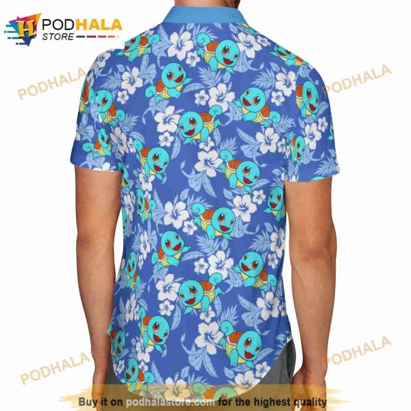 Squirtle Tropical Beach Pokemon 3D Funny Hawaiian Shirt