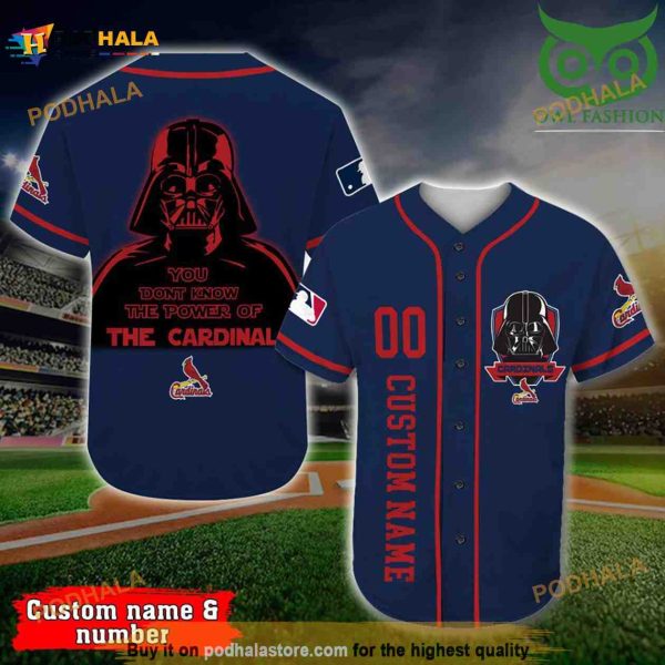 St Louis Cardinals 3D Baseball Jersey Darth Vader Star Wars Personalized Gift, Custom Name Number