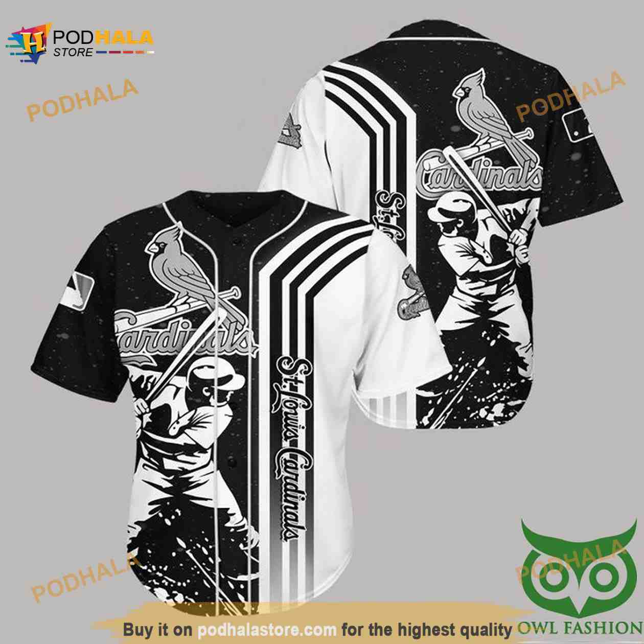 St. Louis Cardinals Black N White 3D Baseball Jersey Shirt - Bring Your  Ideas, Thoughts And Imaginations Into Reality Today