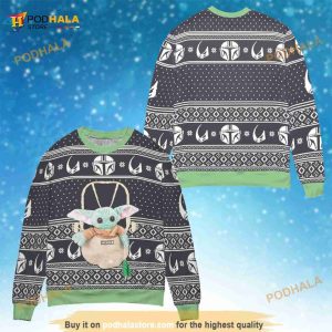 Star Wars Baby Yoda The Child Forces Trees 3D Ugly Christmas Sweater