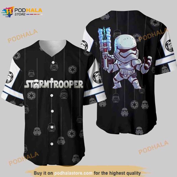 Star Wars Cute Stormtrooper Pinstripe Unisex 3D Baseball Jersey