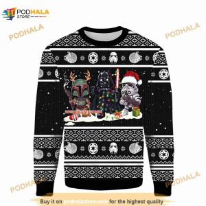 Star Wars Darth Vader Boba Fett Stormtrooper Ugly Christmas 3D Sweater