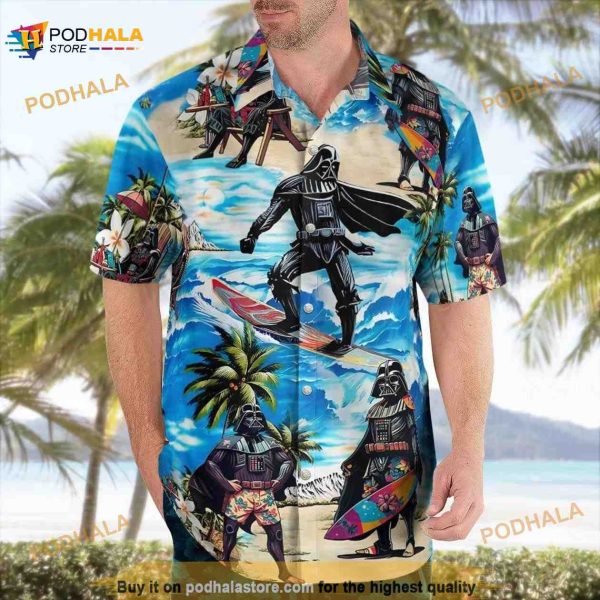 Star Wars Darth Vader Surfing Hawaiian Shirt, Beach Summer Aloha Shirt