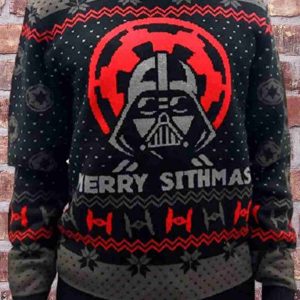 Darth Vader Star Wars White Xmas Knitting Pattern Red 3D Ugly