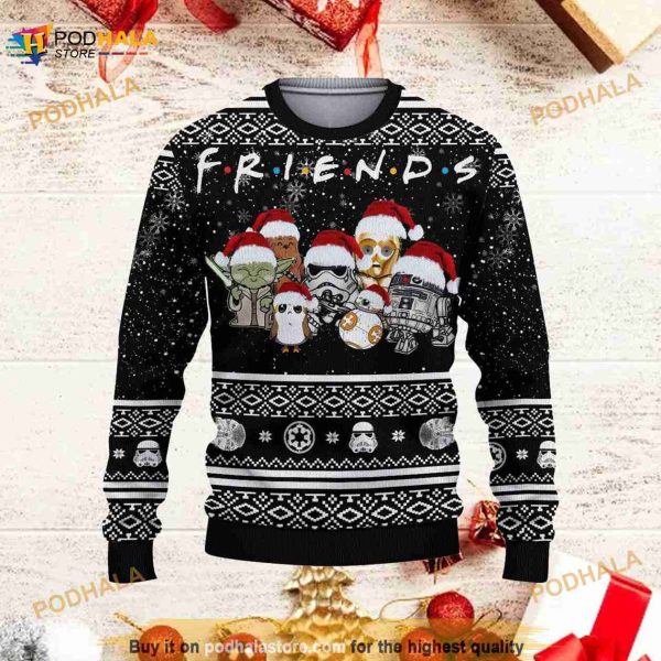 Star Wars Friends 3D Ugly Sweater, Christmas Sweater Gift For Fans
