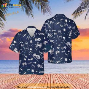 White Aloha Star Wars Darth Vader Hawaiian Shirt Banana Leaves